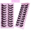 Reusable Hand Made 3D Mink Fake Eyelashes Extensions Soft Light Thick Curly False Lashes Natural Long Crisscross Easy To Wear 10 Models DHL