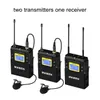Freeshipping Professional Wireless Microphone UHF Dual Channel Super HD 530-590 MHz Inspelning Mikrofon 60-100m Mottagningsavstånd