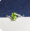 Cluster Rings Per Jewelry Natural Real Ruby Or Peridot Garnet Ring 0.6ct Gemstone 925 Sterling Silver T2061811
