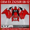 OEM Body для Kawasaki Ninja ex250 ZX250 R EX ZX 250R ZX-250R 2008-2012 81NO.19 Фабрика Red Blk EX-250 ZX250R 2008 2009 2010 2011 2011 2011 2012 EX250R 08 09 10 11 12 Инъекция