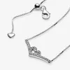 100 % 925 sterling silver Glittrande Wishbone Heart Collier Halsband Mode Kvinnor Bröllop Förlovning Smycken Tillbehör