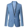 Blauwe Mannen Blazers Werk Kantoor Mannen Smoking Voor Formele Zakken Jas Blazers Mannelijke Custom Mannen Business Slim Blazers LJ201103292M