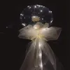 LED rose bobo ball Light Luminous Balloon Rose Bouquet Transparent Bubble Ball for Valentine's Day Gift Wedding Decoration by sea GGA3844