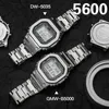 DW5600 Set Metal Watch Strap Band 316L Stainless Steel Watchband Case for GW-5000 5035 GW-M5610 5600 Belt Watch Band + Bezel LJ201118