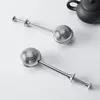 Stainless Steel Telescopic Tea Ball Press Type Tea Strainer Loose Leaf Seasoning Tea Infuser Filter