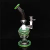 Color Skull Prec Glass Bong Dab Rig Smoking Pipe Recycler Oil Rigs Hookahs with 1 clear bowl and 1 Quartz banger for gift