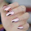 False Nails Metallic Mirror Fashion Pink Acrylic Full Cover Nail Tips Manicure Tool 24Pcs N18 Prud22