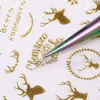 1 Sayfa 3D Tırnak Sticker Noel Bronzlaşan Kar Tanesi Altın Gümüş Nail Art Etiketler için Kar Tanesi DIY Nail Art Dekorasyon Çıkartmaları