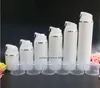 80ML white plastic airless bottle with pump silver line for lotion/emulsion/serum/anti-UV sunscreen cream packing