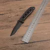 Promotion Outdoor Survival Folding Knife 5Cr13Mov Black Half Serration Drop Point Blade Aluminum Handle EDC Pocket Knives