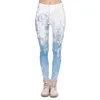 Serie di Natale Legging delle donne che cade neve Stampa Leggings fitness Moda elegante pantaloni a vita alta donna 201203