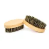 Escova de bolso de tamanho mini para barba bigode bigode limpeza MOQ 50 PCS logotipo personalizado OEM cabo de madeira com cerdas de javali pura ferramenta de higiene masculina