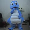 2021 Hoge kwaliteit Lovly Blue Dragon Dinosaur Mascot Kostuum Carnaval Festival Feestjurk Outfit voor volwassenen2732