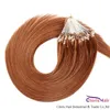 # 30 Medium Auburn Loop Micro Link Human Hair Straight Brasilian Remy Silicone Micro Ring Pärlor Naturliga hårförlängningar 0,5g / s 100 strängar