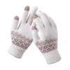 Guanti touch screen invernali da donna guanti elasticizzati in maglia calda addensati guanti da sci all'aperto con dita intere DB181