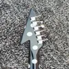 Special shaped 6-string electric guitar, black paint, white dot, double swing chrome plated hardware guitar