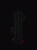 Прямая светящаяся бонг 3D -ручная покраска кактус стеклянные водяные трубы бонги, курительные трубы толщиной 7 мм с чашей 10 дюймов светятся в темноте