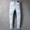 designers jeans amirrss mäns byxor nya oss casual hip hop high street slitna och slitna tvättade stänk bläck färg målning smal passform jeans mäns #699 5480