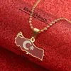 Turquie carte drapeau pendentif collier femmes drapeau turc Turkiye Cumhuriyeti chaîne émail bijoux