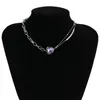 Women's Crystal Necklace BLING vintage, silver, stainless steel, crystal neat