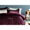 Luxe 1000TC Coton Egyptitien Queen King Literie Jeu de lits de lit Bedsheet Couverture de couette Taie d'oreiller rouge Lit blanc rouge Parure de Lit T200706