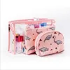 Cosmetic Bag storage Set Flamingo Lady Stampato sacchetti di immagazzinaggio del PVC impermeabile della lavata di portatile in tre pezzi da toilette Bag 3 disegni BT677