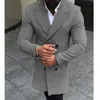 Nuovo autunno inverno moda uomo slim doppia fila bottoni misto lana cappotto giacca maschile casual caldo solido outwear LJ201109