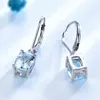 Umcho äkta 925 Sterling Silver Sky Blue Topaz Drop örhängen Elegant ädelsten Bröllopsengagemangsmycken för kvinnliga gåvor 2201081693934