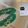 Femmes Chaussures d'été Sandales de plage plates Green Rigiane Bohemian Sandales Chaîne de cheville Topples de toppères