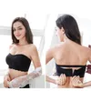 Invisible Plus Size Bra por Mulheres Strapless Lingerie Sexy Seamless Bralette Liso Tubo acolchoado Tops Empurre Feminino Up Roupa interior 6XL 201013