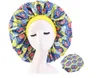 New Imitate Satin Lined Bonnets Fashion women Big Size African pattern print Silk bonnets Night Sleep Hat Wave Caps Hair accessories