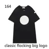 Camiseta masculina Classic Flocking Label Camiseta com etiqueta bordada France Camisas de marca de luxo tamanho S-XXL