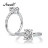 AINOUSHI Frauen Engagement Solitaire Ring 2 Karat Oval Ring Hochzeit Frauen 100% 925 Sterling Silber Sona Ringe anillo de mujeres Y200106