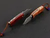 1 pcs de alta qualidade VG10 Damasco de aço lâmina de lâmina de folhas Rosewood + aço folha de folha EDC facas de bolso com saco de nylon