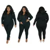 Kurtka damska Plus Size Kurtka sportowa Dres Kurtka Z Długim Rękawem Stroje 2 sztuki Zestaw Jogging Sport Suit Bluzki Sportowy Klw5596