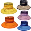 Unisex pvc transparent hink hatt ljus gelé bred grim vattentät regn hat15341463