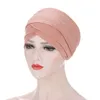 2020 Nowy rozciągliwy bawełna Turban Hidżab Czapki dla kobiet Czoło Cross Arab Head Okładki Female Headscarf Bonnet Turban Musulman