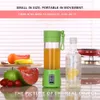 380 ml Portable Blender Juicer Cup USB uppladdningsbar elektrisk automatisk smoothie Vegetabilisk frukt Citrus Orange Juice Maker Cup Mixer9964683