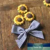 30 teile/los Künstliche Dekoration Sonnenblumen Blumen für geschenk box diy decor papier blumen für scrapbooking günstige Mini Daisy A3939