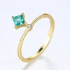 Linda 925 Sterling Silver Dainty Jeia Emerald CZ Ring for Women noivado Festa de casamento Gift301L