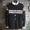 Męskie swetry Airgracias Sweater Klasyczne białe paski Wysokiej jakości materiał swobodny pullover 2022 Spring ciepła prosta koszula