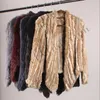 100% Real Knit Rabbit Fur Cardigan Coat Jacket Natural hecho a mano Irregular Collar Garment Rabbit Fur Knitted prendas de vestir exteriores chaleco 201103