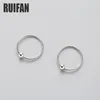 Stud Ruifan 3 tailles rondes perles 925 boucles d'oreilles en argent sterling pour femmes filles minimalistes cerceaux d'oreille bijoux fins cadeau YEA3951