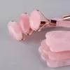 Skincare Tool Crystal Rose Quartz Facial Roller Massager with Mask Brush Gua Sha Set Natural Healing Stone Health Skin Acupuncture