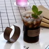 Japanese Style Glass Coffee Mug Walnut Cup Holder Drinking es Kawaii Coffeeware Beautiful Tea s Beer 220311