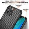 Carbon fiber Transparent Phone Cases For iPhone 13 12 11 Pro MAX XS XR X Anti-fall Acrylic PC Hard Back Cover