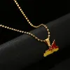 Emaille Italien Sizilien Karte Anhänger Halsketten Edelstahl Goldfarbe Italienische Sizilien Schmuck Geschenke