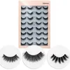 YENİ 16 Çiftler Çoklu Sahte 3D Vizon Kirpikleri Yanlış Eyelashes El yapımı Wispy Kabarık Uzun Yanlış Mink Lashes Doğal Makyaj Araçları Göz Lashes