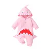 Newborn Infant Baby Boys Girls Long Sleeve Animal Shark Hooded Romper Jumpsuit kids clothes girls boys ropa bebe Q11119732494