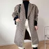 유명한 스타일리스트 여성용 블렌드 20AW 패션 여성 Cothing 캐주얼 스트리트웨어 긴 재킷 고품질 양모 오버 코트 크기 XS-M